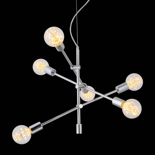 LÚZETE - LÁMPARA DE TECHO CHANEL 6 LUCES CROMO