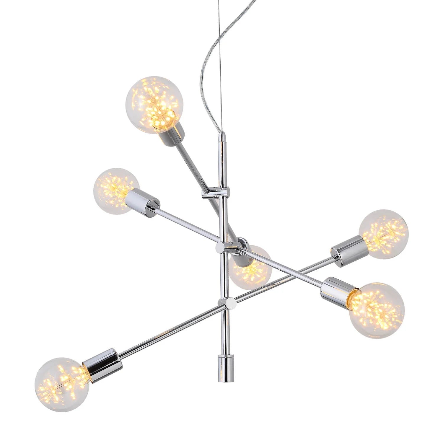 LÚZETE - LÁMPARA DE TECHO CHANEL 6 LUCES CROMO