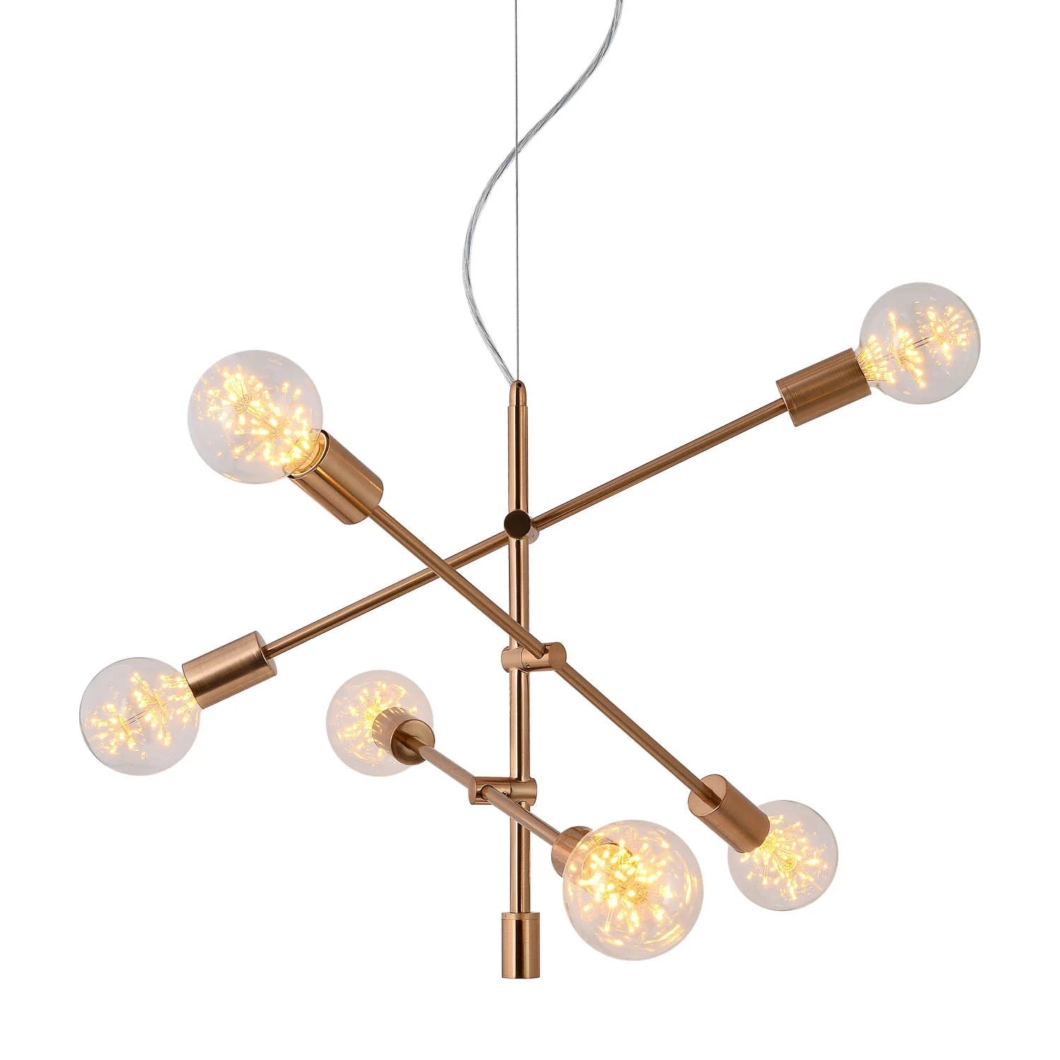 LÚZETE - LÁMPARA DE TECHO JUPITER 6 LUCES ORO