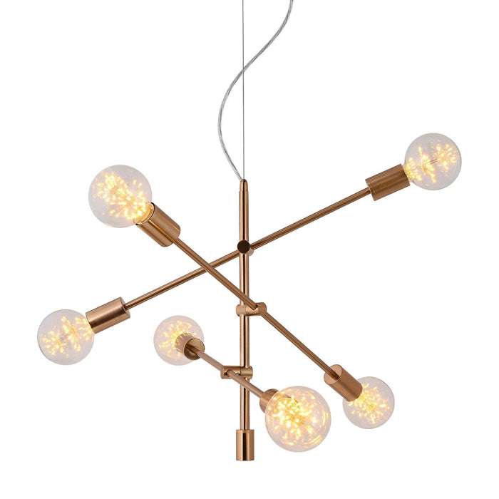 LÚZETE - LÁMPARA DE TECHO JUPITER 6 LUCES ORO