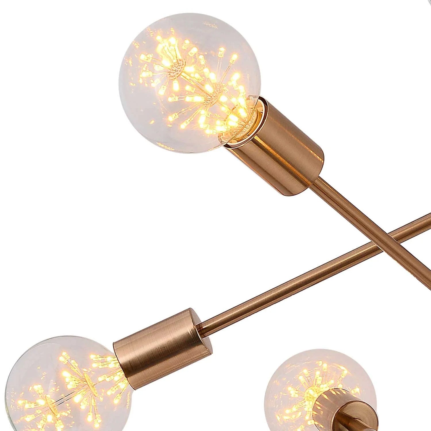 LÚZETE - LÁMPARA DE TECHO JUPITER 6 LUCES ORO