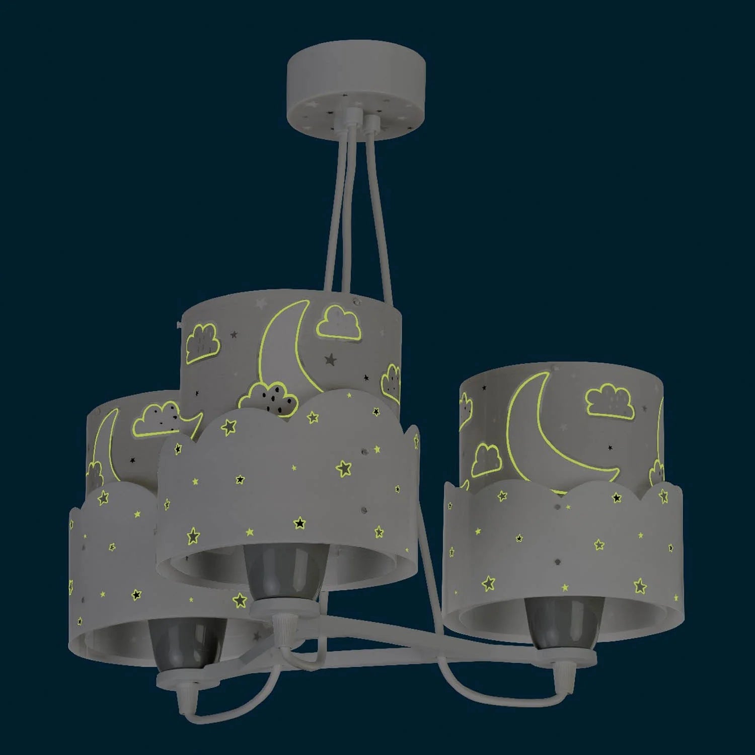 LÚZETE - LÁMPARA INFANTIL 3 LUCES NEW MOON E27 GRIS