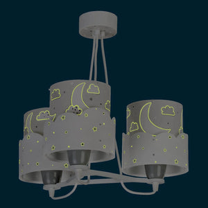 LÚZETE - LÁMPARA INFANTIL 3 LUCES NEW MOON E27 GRIS