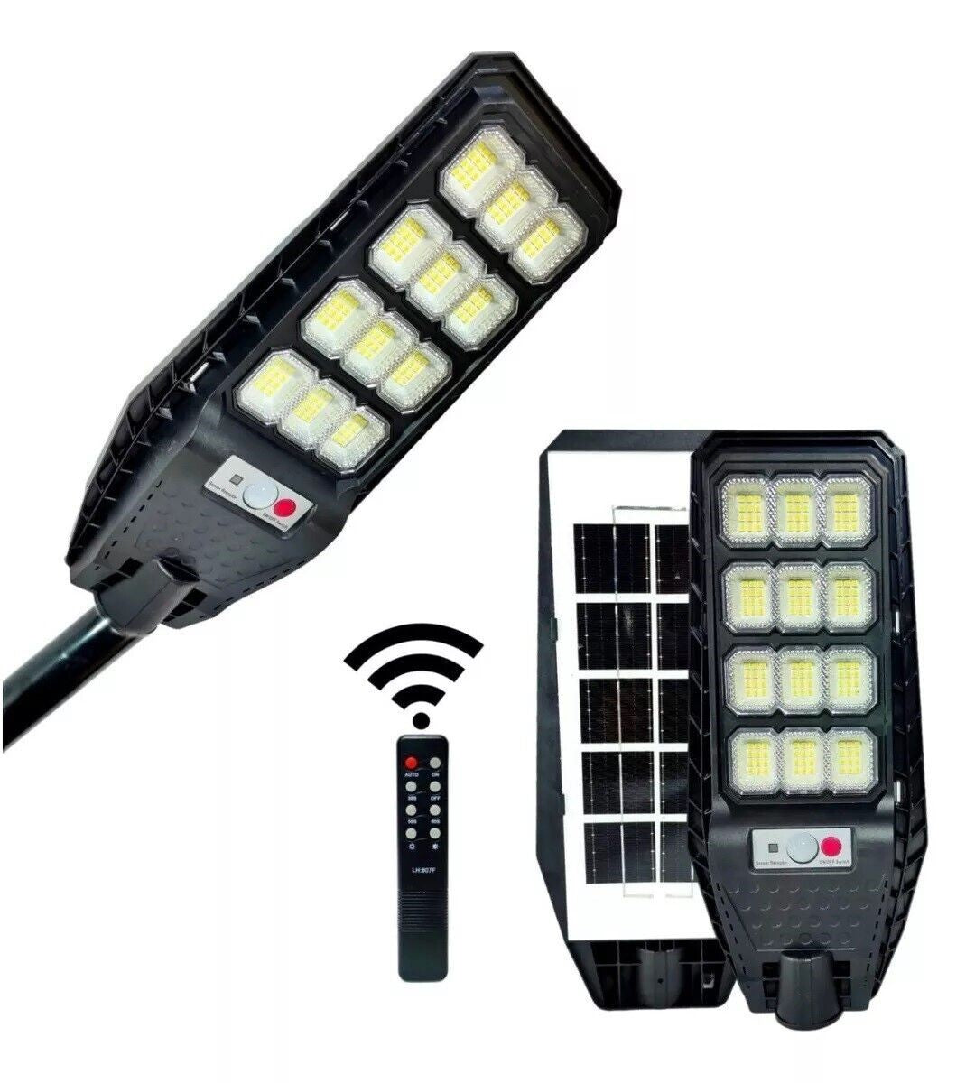 Lampione 200W faro 144 led con pannello solare sensore, telecomando e staffa 525 - ZENCOCCO