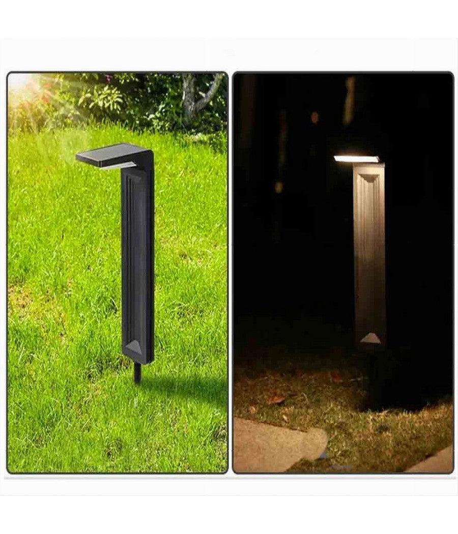 Lampione Con Picchetto Pannello Solare Sensore Crepuscolare Impermeabile Yh0802         