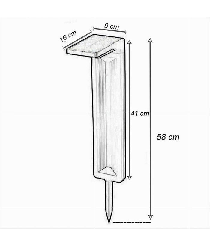 Lampione Con Picchetto Pannello Solare Sensore Crepuscolare Impermeabile Yh0802         