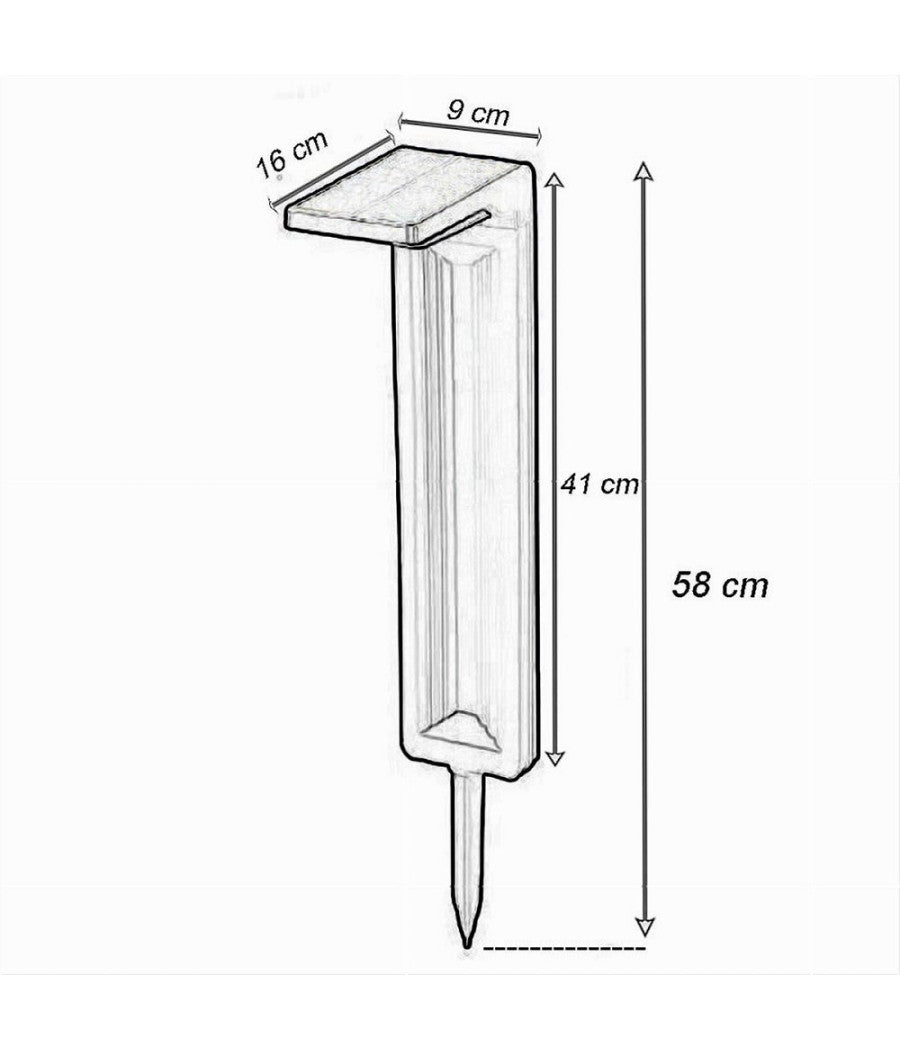 Lampione Con Picchetto Pannello Solare Sensore Crepuscolare Impermeabile Yh0802         