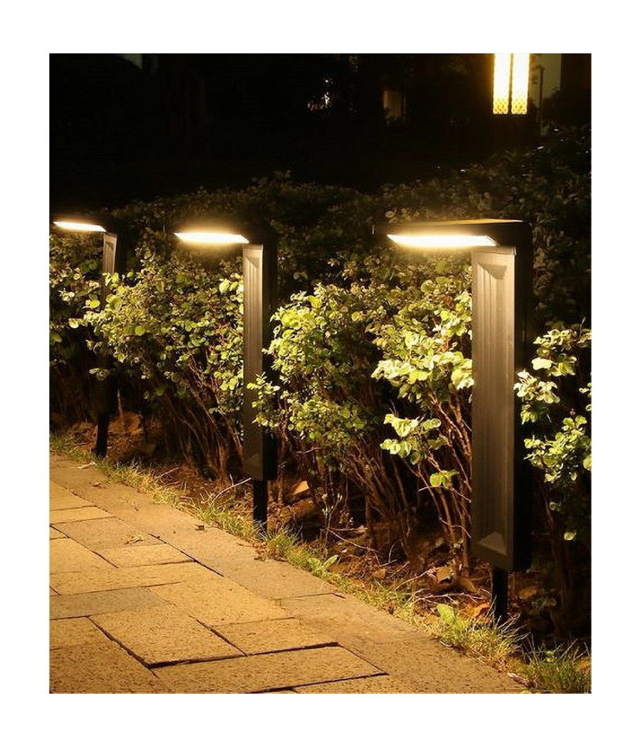 Lampione Con Picchetto Pannello Solare Sensore Crepuscolare Impermeabile Yh0802         