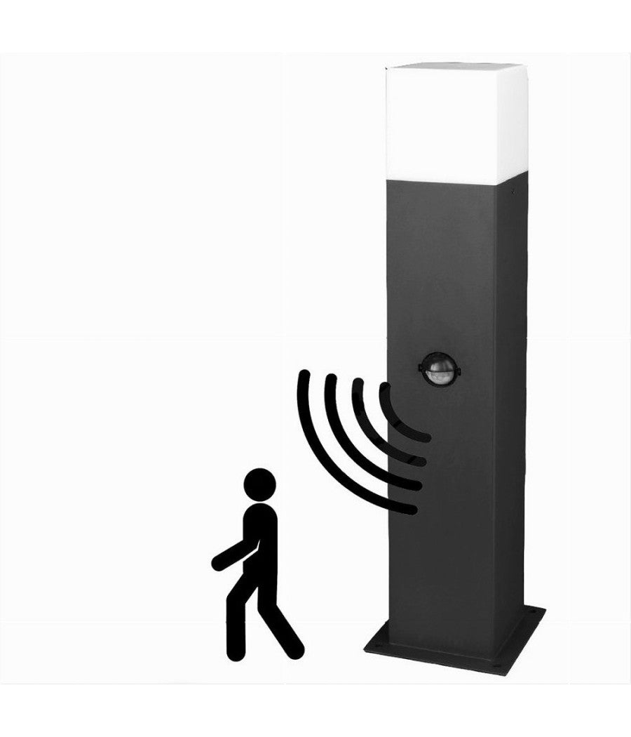 Lampione Esterno Con Sensore Movimento E27 Lampada Da Terra Lampioncino Ip44 H440  Nero       