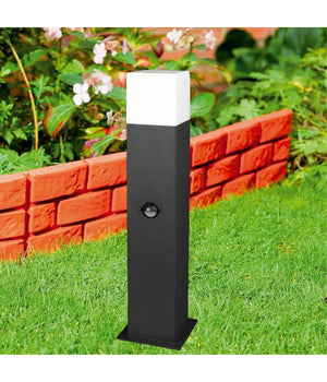 Lampione Esterno Con Sensore Movimento E27 Lampada Da Terra Lampioncino Ip44 H440  Nero       