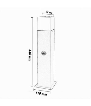 Lampione Esterno Con Sensore Movimento E27 Lampada Da Terra Lampioncino Ip44 H440  Bianco       