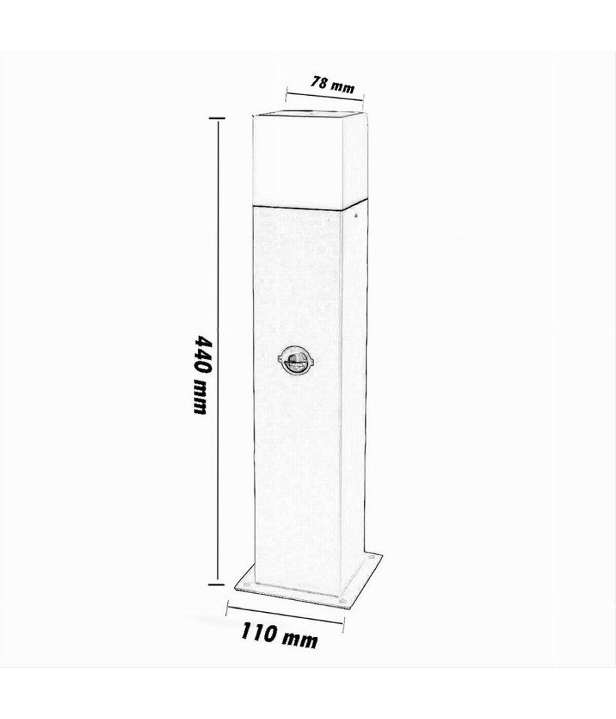 Lampione Esterno Con Sensore Movimento E27 Lampada Da Terra Lampioncino Ip44 H440  Bianco       