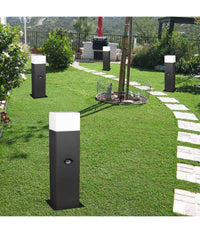 Lampione Esterno Con Sensore Movimento E27 Lampada Da Terra Lampioncino Ip44 H440  Nero       