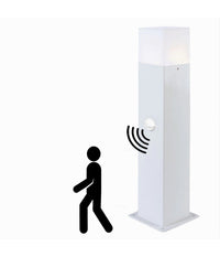 Lampione Esterno Con Sensore Movimento E27 Lampada Da Terra Lampioncino Ip44 H440  Bianco       