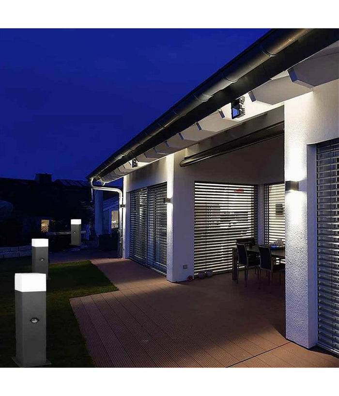 Lampione Esterno Con Sensore Movimento E27 Lampada Da Terra Lampioncino Ip44 H440  Nero       