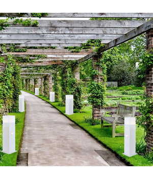 Lampione Esterno Con Sensore Movimento E27 Lampada Da Terra Lampioncino Ip44 H440  Bianco       