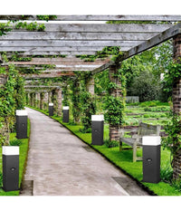 Lampione Esterno Con Sensore Movimento E27 Lampada Da Terra Lampioncino Ip44 H440  Nero       