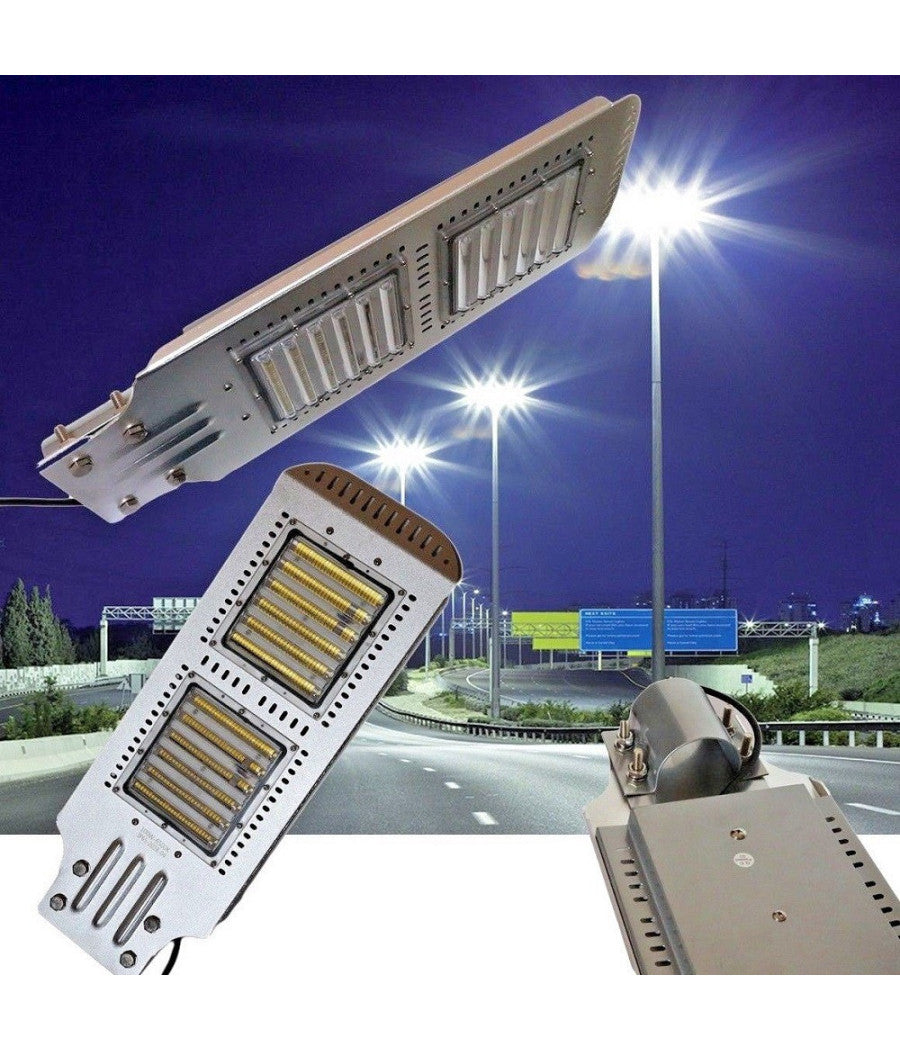 Lampione Faro Stradale Armatura Led 100w Luce Fredda 6500k 100w 100watt         