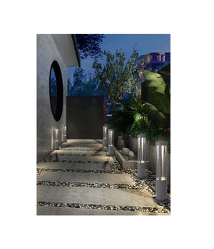 Lampione Giardino Lampada 12 Watt Led Terra Esterno Ip65 Lampioncino Grigio Es28  -bianco Freddo      -