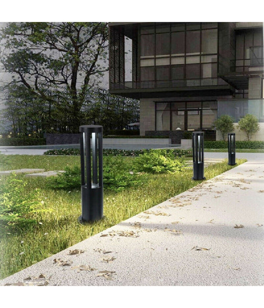 Lampione Giardino Lampada 12 Watt Led Terra Esterno Ip65 Lampioncino Nero Es28         