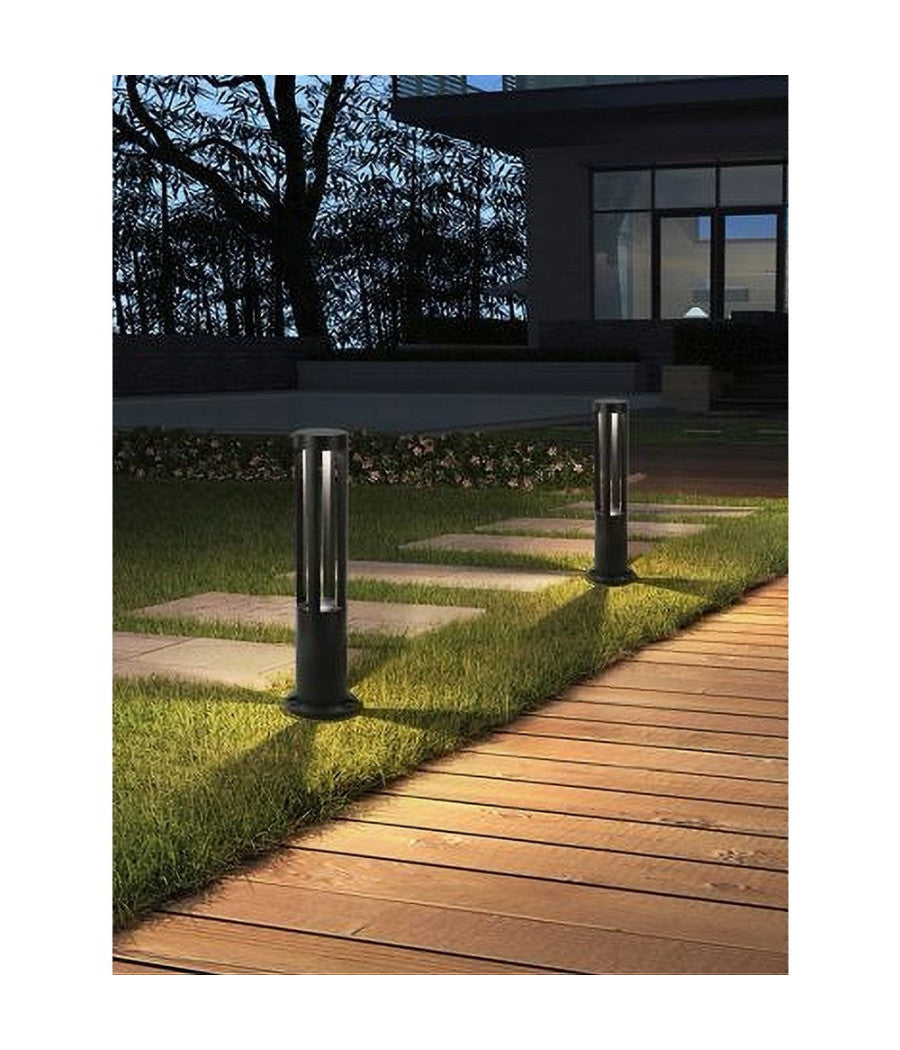 Lampione Giardino Lampada 12 Watt Led Terra Esterno Ip65 Lampioncino Nero Es28         