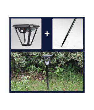 Lampione Lampada Luce Solare Giardino A Led Su Picchetto Con Telecomando Sensore         