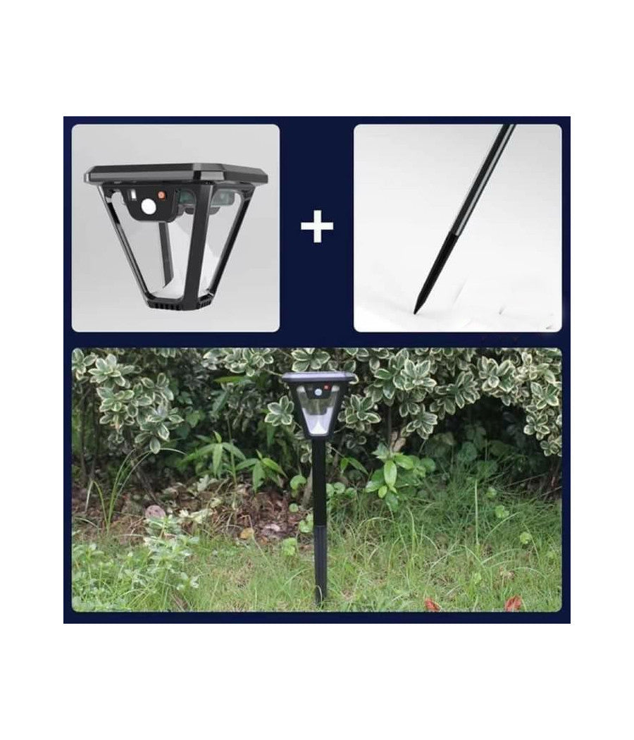 Lampione Lampada Luce Solare Giardino A Led Su Picchetto Con Telecomando Sensore         