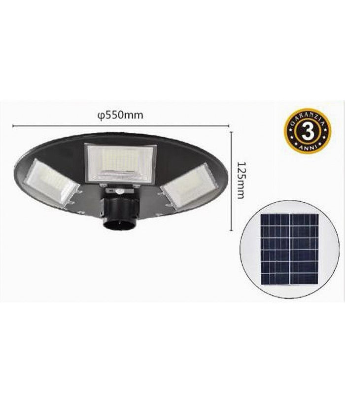 Lampione Led Con Pannello Solare Sensore Di Movimento Ip65 170 W Lt112-200-7000k         