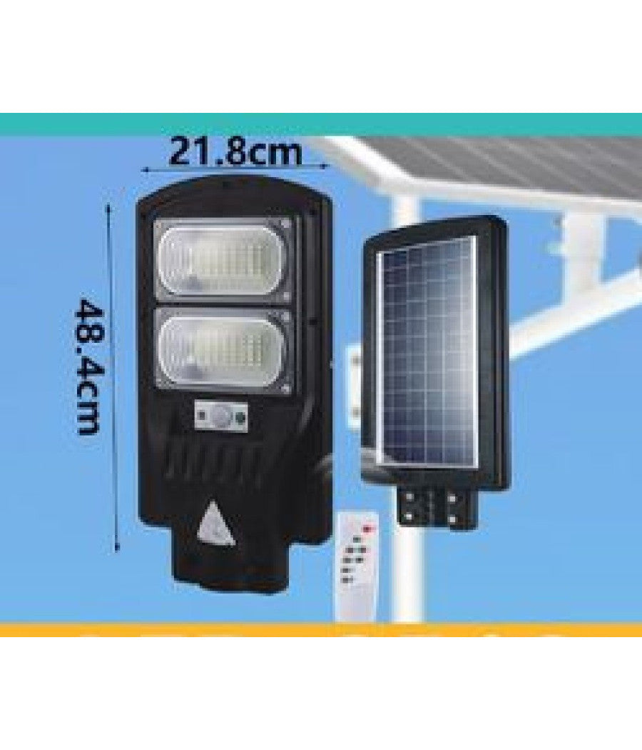 Lampione Luce Stradale Led Pannello Ricaricabile Solare 100w Telecomando Led-8510         