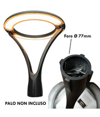 Lampione Moderno Led 100w Cerchio Fungo Ip65 Luce Esterni Giardino Cortile Gd-100w  -bianco Naturale      -