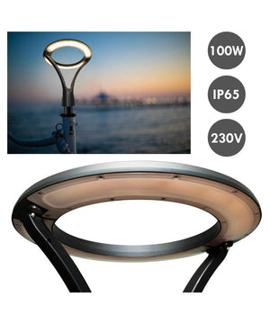 Lampione Moderno Led 100w Cerchio Fungo Ip65 Luce Esterni Giardino Cortile Gd-100w  -bianco Caldo      -