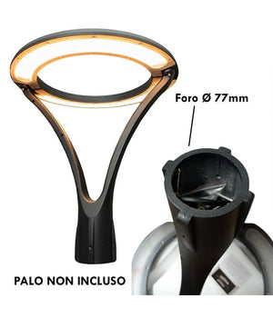 Lampione Moderno Led 100w Cerchio Fungo Ip65 Luce Esterni Giardino Cortile Gd-100w         