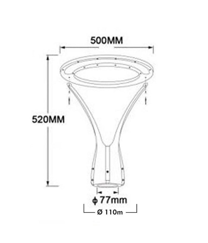 Lampione Moderno Led 100w Cerchio Fungo Ip65 Luce Esterni Giardino Cortile Gd-100w  -bianco Naturale      -