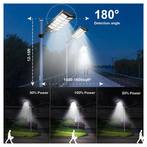 Trade Shop - Lampione Solare 6500k Iluminazione Stradale Per Campi Da Basket Strade Parchi Giochi -