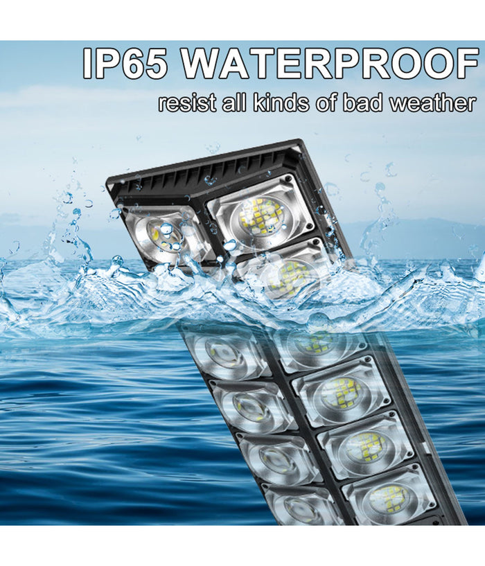 Trade Shop - Lampione Solare Da 10000 Lumen Con Sensore Di Movimento E Telecomando A Led Ip65 -