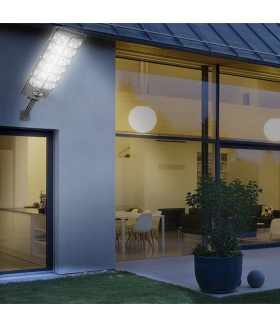 Trade Shop - Lampione Solare Da 10000 Lumen Con Sensore Di Movimento E Telecomando A Led Ip65 -