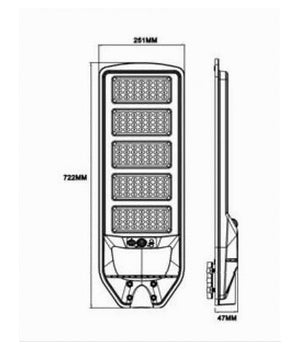 Lampione Solare Led 270w Sensore Movimento Pir Telecomando Ip65 Esterno J02-270w-f         