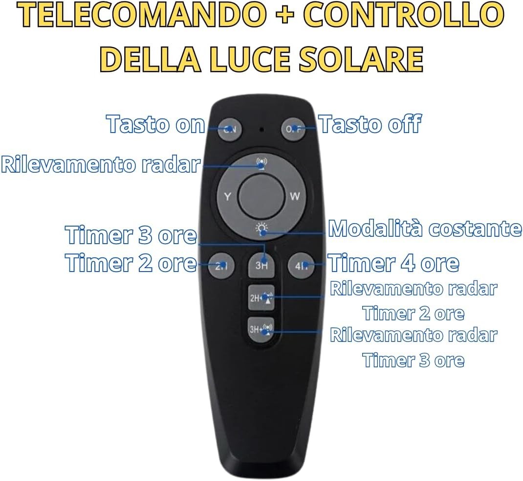 Lampione Solare Led Esterno, Lampione da Giardino 1000Watt forma Ufo