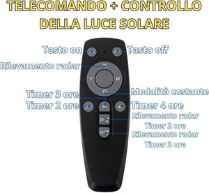 Lampione Solare Led Esterno, Lampione da Giardino 1000Watt forma Ufo