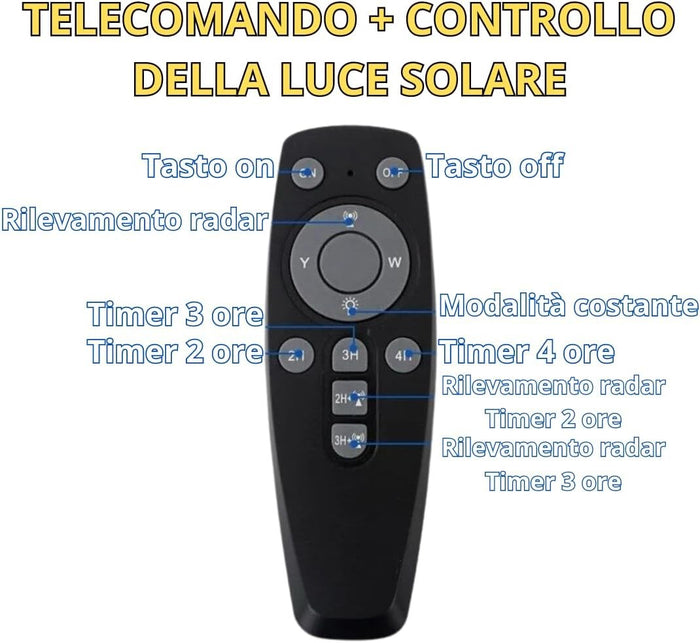 Lampione Solare Led Esterno, Lampione da Giardino 1000Watt forma Ufo