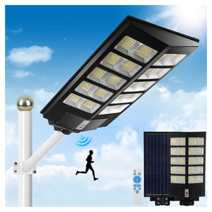 Trade Shop - Lampione Solare Led Luce 6500k 800led Sensore Movimento Infrarossi Impermeabile Ip67 -