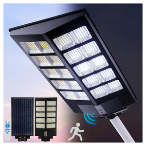 Trade Shop - Lampione Solare Led Luce 6500k 800led Sensore Movimento Infrarossi Impermeabile Ip67 -
