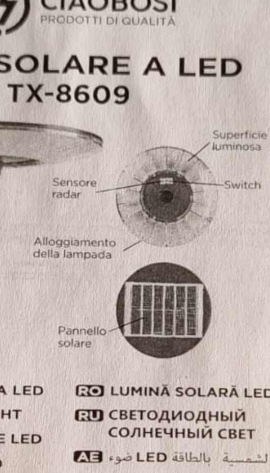 Lampione stradale 450 LED 600W Pannello SOLARE CREPUSCOLARE SENSORE Radar IP65 - ZENCOCCO