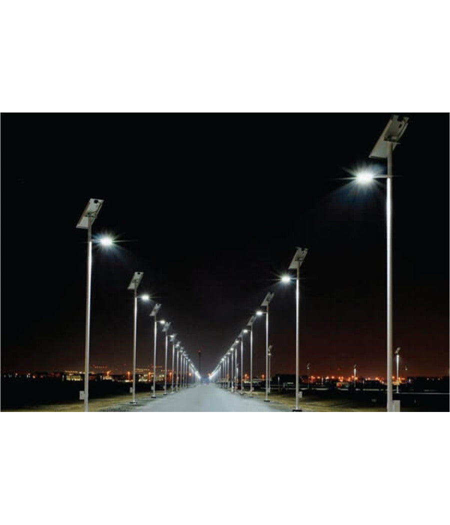 Lampione Stradale Con Telecomando Led 60 W Pannello Solare Fotovoltaico 280 Led         
