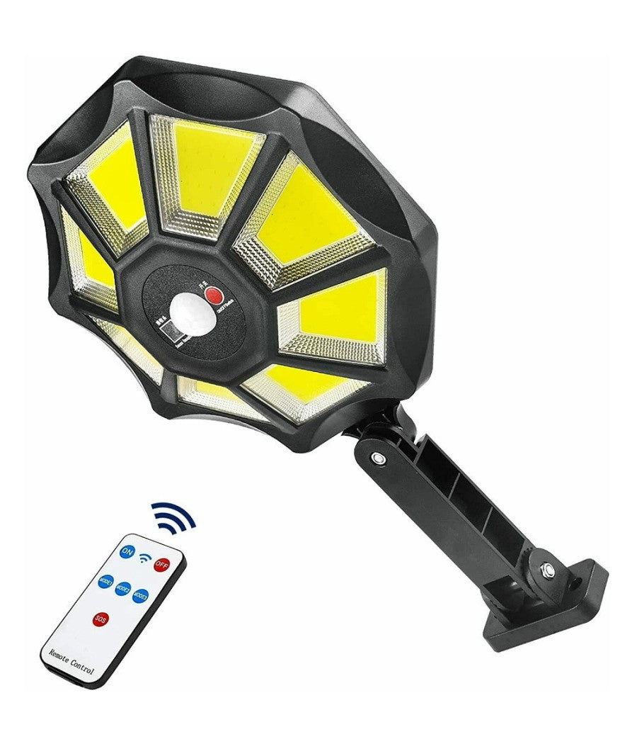 Lampione Stradale Faro A 168 Led Con Pannello Solare Telecomando Sensore Tx-8230         