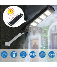 Lampione Stradale Faro Led 120w Solare Esterno Sensore Movimento Telecomando         