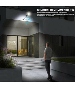 Lampione Stradale Faro Led 60w Solare Luce Esterno Sensore Movimento Telecomando         