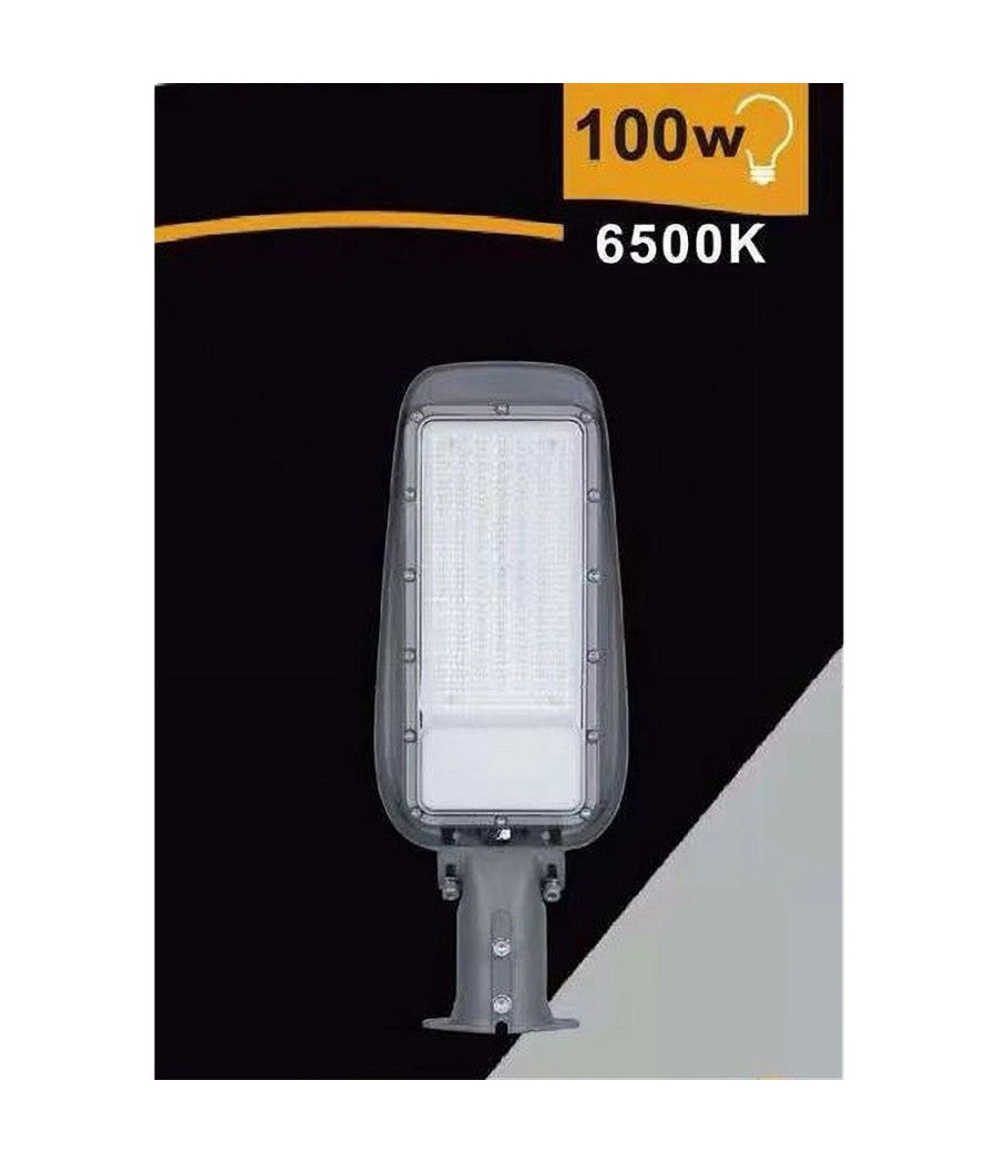 Lampione Stradale Led 100 W 9000lm Grigio Ip65 Luce Bianco Freddo 6500k Rl02-100w         