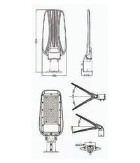Lampione Stradale Led 100 W 9000lm Grigio Ip65 Luce Bianco Freddo 6500k Rl02-100w         