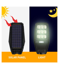 Lampione Stradale Luce Energia Solare Led 100watt Sensore Pir Staffa Telecomando         